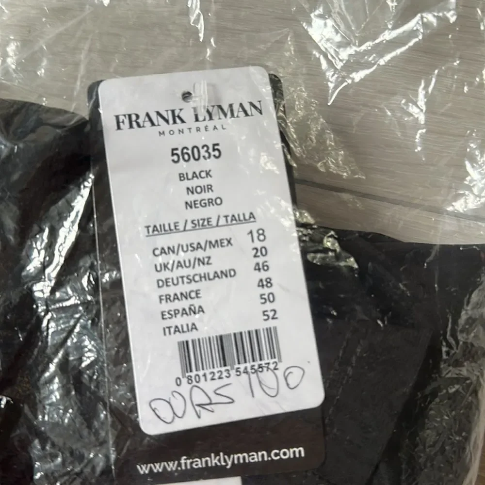 FRANK LYMAN BLACK KNIT SKIRT SZ 18 NWT IN PACKAGING‎